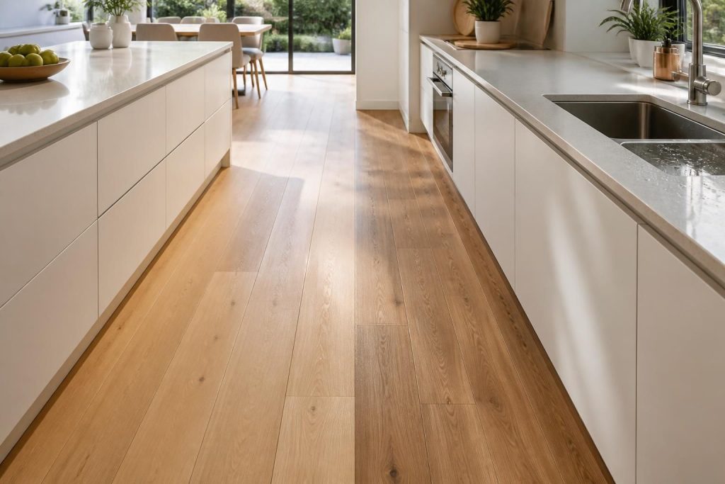 découvrez quel type de revêtement de sol, parquet flottant ou stratifié, offre la meilleure résistance et durabilité pour votre cuisine.