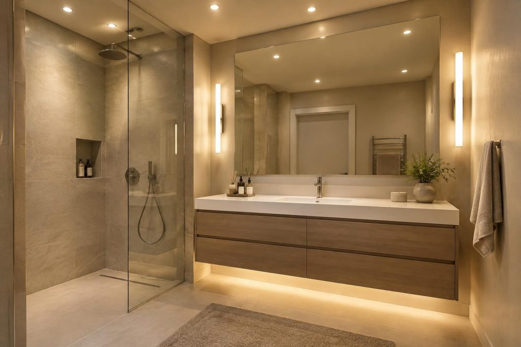 découvrez quel éclairage installer dans une salle de bain sans fenêtre : types de luminaires, température de couleur et conseils pour créer une pièce lumineuse.